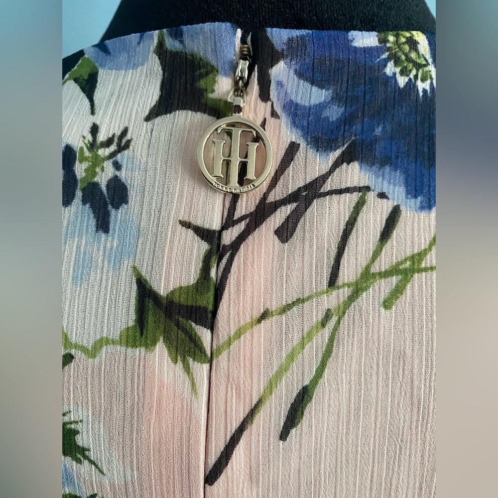 Tommy Hilfiger riviera floral chiffon high low dress with ruffled sleeve. Size 6 - Picture 5 of 12